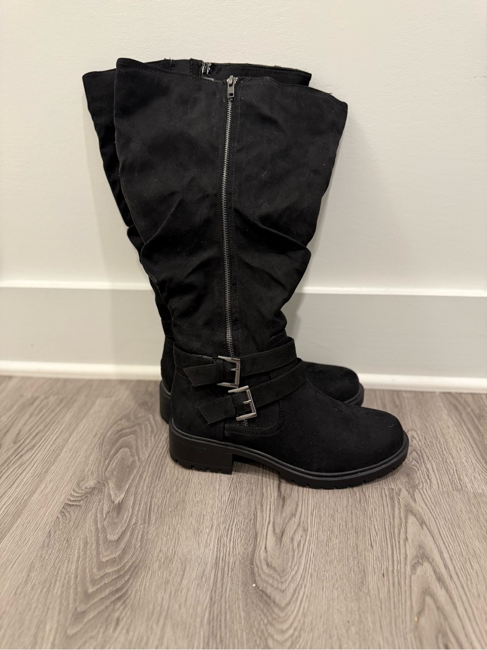 torrid Black Knee-High Zip & Buckle Riding Boots